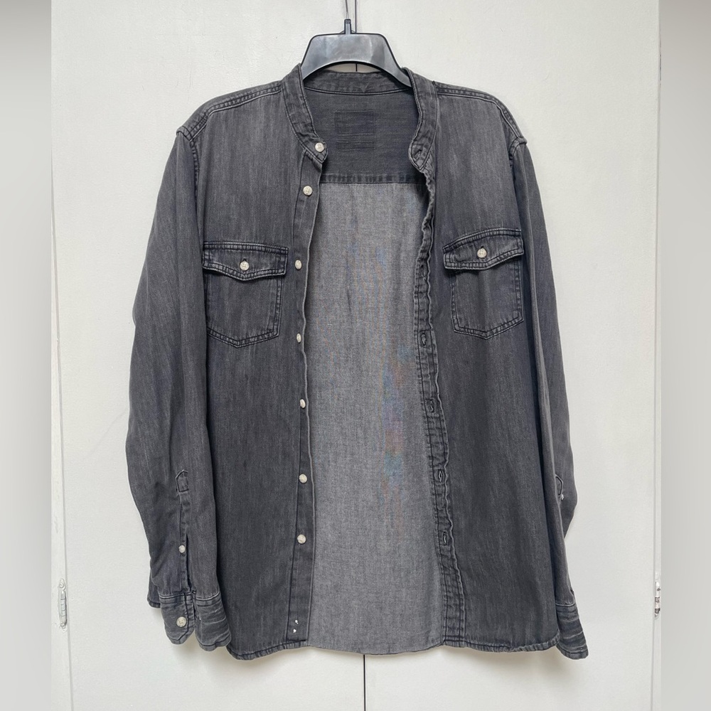Men's Gray 100% Cotton Button Down
